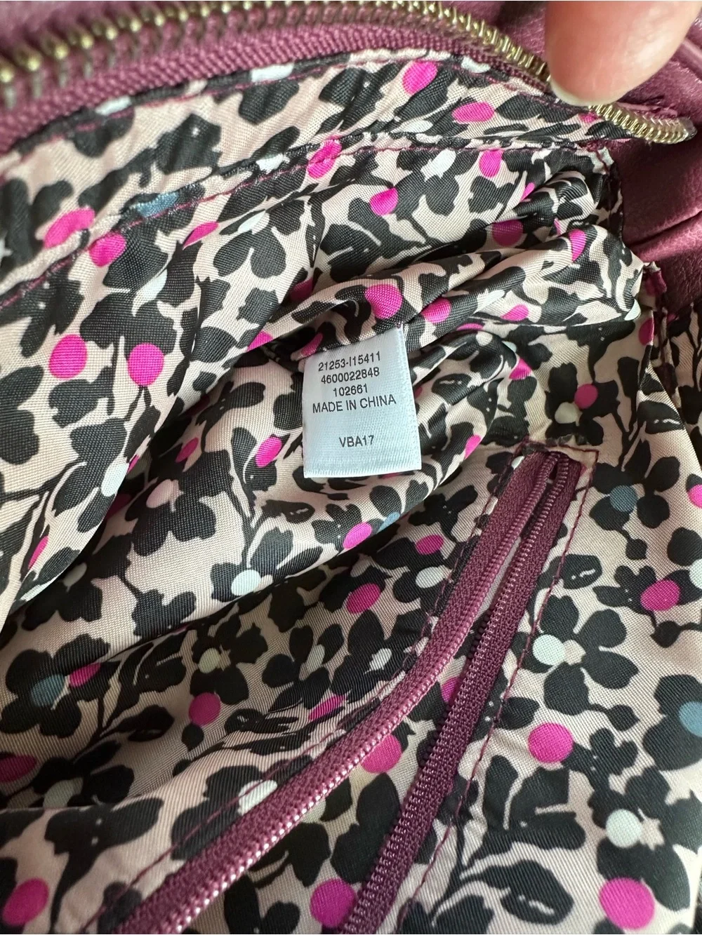 VERA BRADLEY Day Off Satchel Quilted Crossbody Bag Purse Burgundy/Plum NWT (1/2)